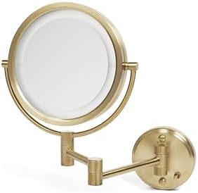 JERDON Wall-Mounted Makeup Mirror with Halogens