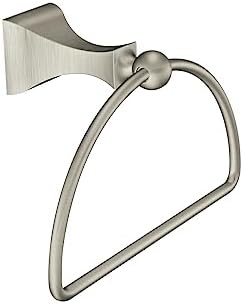 Muen Retreat Collection Brushed Nickel Bathroom Towel Ring with Wall Mount Hardware