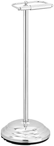 MyGift Silver Chrome-Plated Toilet Paper Holder with Stable Base