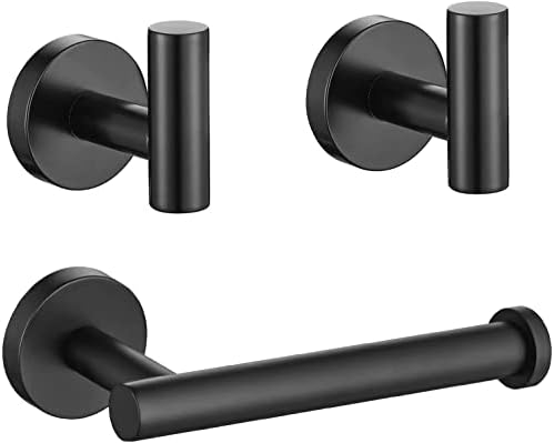 Matte Black 3-Piece Adjustable Bathroom Hardware Set