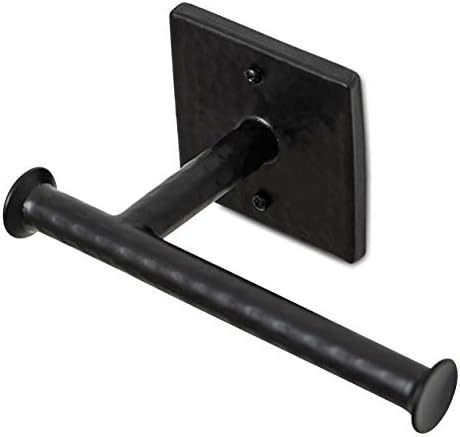 Hand-Hammered Metal Toilet Paper Holder Dispenser Matte Black
