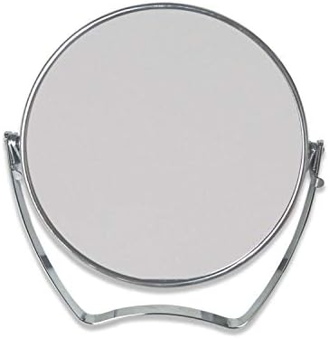Portable Two-Sided Round Makeup Mirror with Magnification