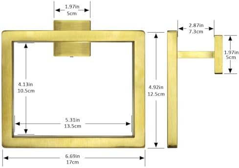IJDD Brushed Gold Hand Towel Ring Holder