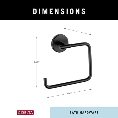 Bathessential Mat Black Open Towel Ring