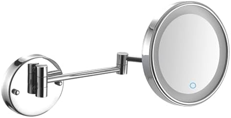 TYCQFCL Wall-Mounted Lighted Makeup Mirror Chrome LED
