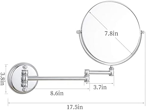 Wall Mounted Makeup Mirror with 360-Degree Swivel 5X Magnification
