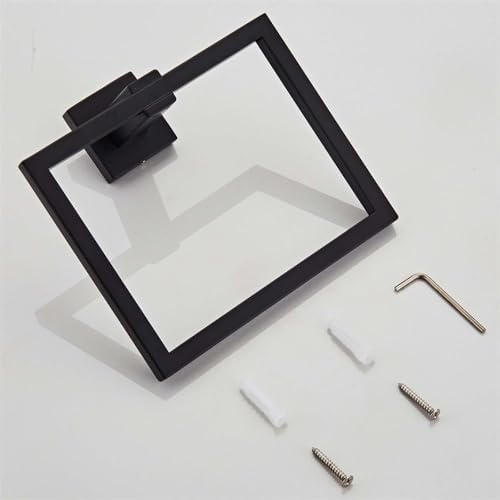 Matte Black Square Towel Rings for Bathroom Kitchen