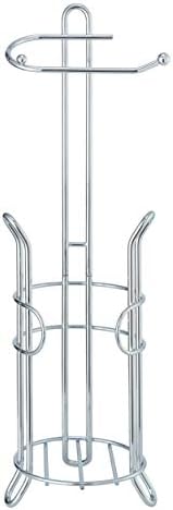 SunnyPoint Toilet Roll Holder Stand with Reserve Chrome