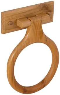 Sturdy Honey Oak Wall-Mounted Towel Ring