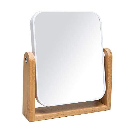 2X Vanity Magnifying Mirror with Bamboo Stand