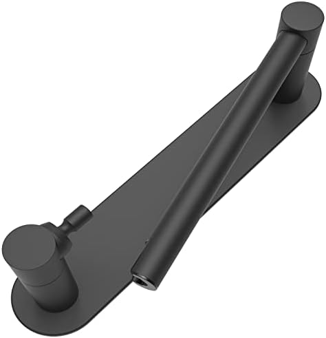 Sturdy Matte Black Toilet Paper Holder with Double Pivoting Posts