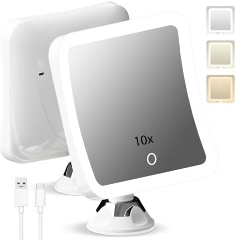 Glimmerx 10X Magnifying Lighted Makeup Mirror