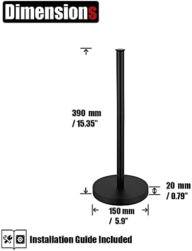 Sturdy Mat Black Toilet Paper Holder for 3 Rolls