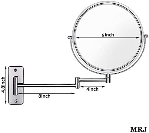 Space-Saving 360 Swivel Mirror with Multiple Magnifications for the Bathroom