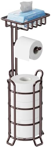 TomCare Free-Standing Toilet Paper Holder with Shelf