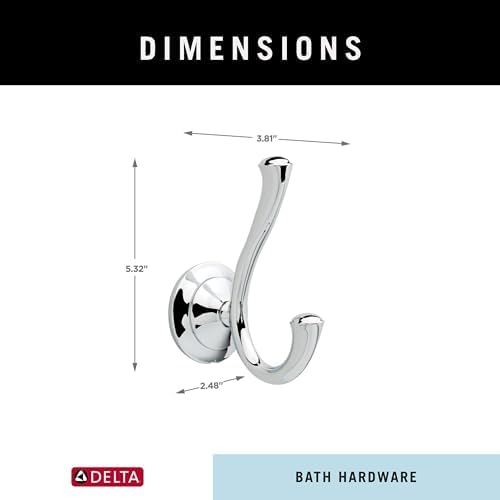 Delta Faucet 79435 Rust-Resistant Towel Robe Hook Polished Chrome