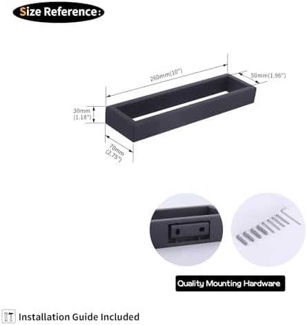 GERZWY Modern Black Wall-Mounted Towel Holder