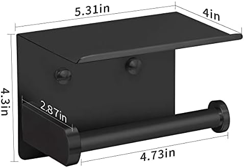 Stainless Steel Toilet Paper Holder with Phone Shelf
