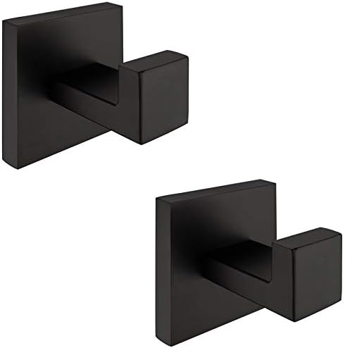 Rust-Proof Black Towel Hook Set for Bathroom Kitchen