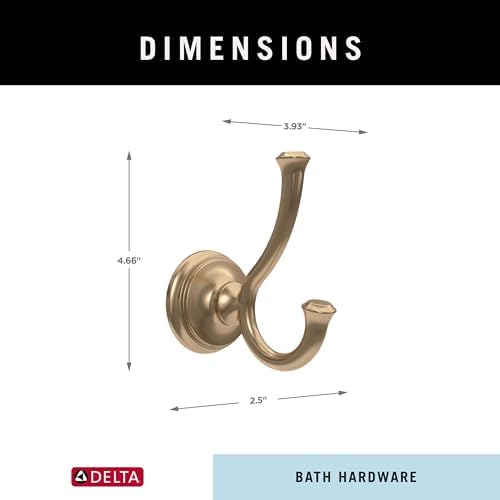 Delta Cassidy Towel Hook 4250L x 2650W x 6125H Inches Champagne Bronze