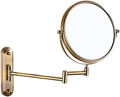 Ergonomic Wall-Mounted Makeup Mirror 3x5x for Gold