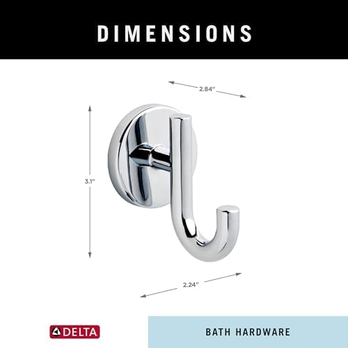 Delta Trinsic 75935 Towel Hook - Polished Chrome Modern Bathroom Addition