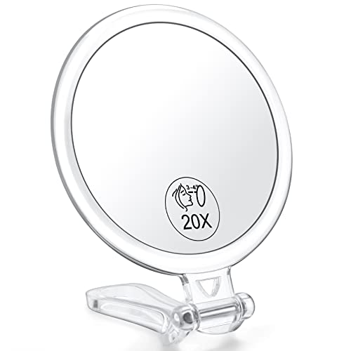 20x Magnifying Mirror Handheld Travel Double-Sided Design Perfect Gift