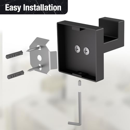 HITSLAM Black Bathroom Towel Hooks 2 Pack