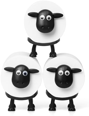 Funny Black Sheep Toilet Roll Holder Set of 3