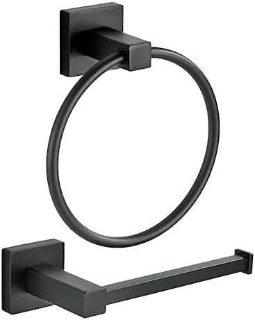 Black Toilet Paper Holder Set