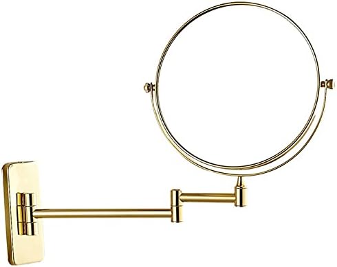 Wall Mounted Makeup Mirror 10X Magnification Gold