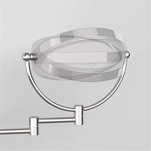 Double-Sided LED Makeup Mirror with Extendable 10X Magnification