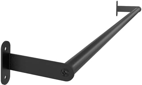 MKO 24 Inch Black Stainless Steel Towel Bar Rod