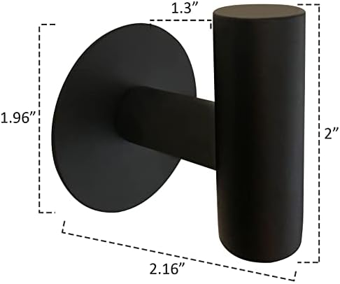 Matte Black Adhesive Wall Hooks 2-Piece Set Heavy Duty Towel Coats Hangers