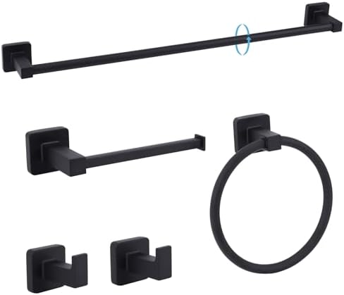 5-Piece Black Bathroom Hardware Set