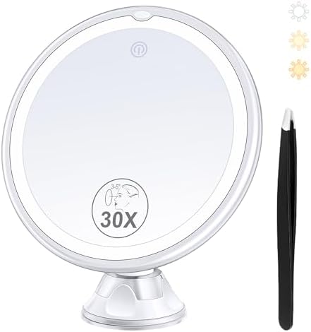 30X Precision Makeup Mirror Ultimate Beauty Tool with Light suction suction