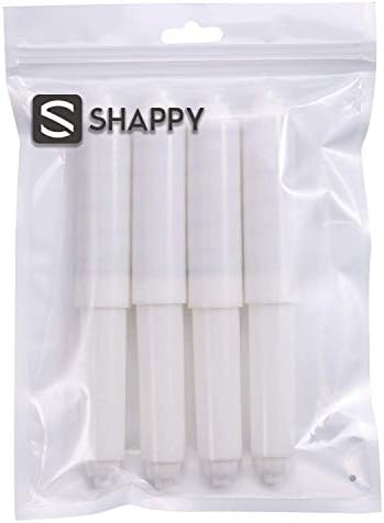 Shappy 4-Piece Toilet Paper Holder Rollers with Spring-Loaded Design White
