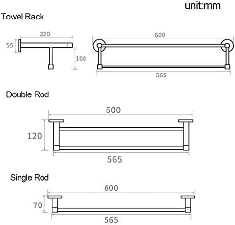 Light Luxury All Copper Brushed Gold Bath Towel Rack Single Rod