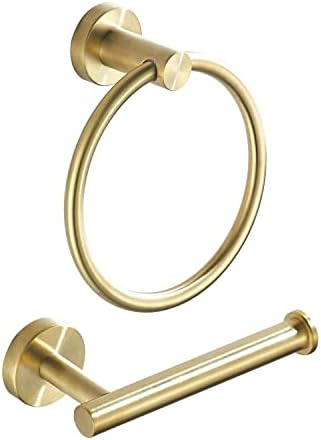 Toilet Paper Holder with Gold Finish for Bathroom Accessories or Home Decor