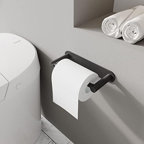 Sturdy Matte Black Toilet Paper Holder with Double Pivoting Posts