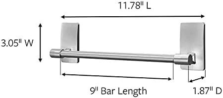 Command Hand Towel Bar Satin Nickel - Easy-Mount Water Resistant Towel Rest