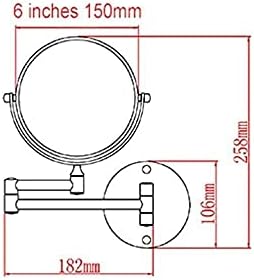ZADIKO 6-inch Folding Vanity Mirror with 360-Degree Rotation 5x Magnification