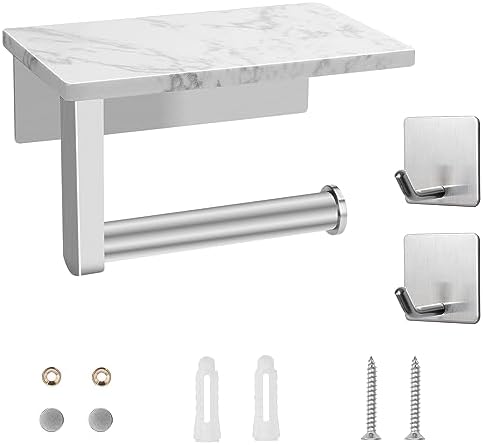 Sturdy Marble Stainless Steel Toilet Paper Holder