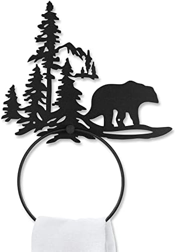 Funrous Bear Towel Ring - Matte Black Bathroom Hardware
