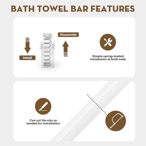 IWIWE 24-Inch Minimalist Plastic Towel Bar