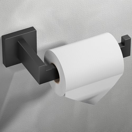 HITSLAM Matte Black Stainless Steel Toiletpaper Holder with Send-In Bolt