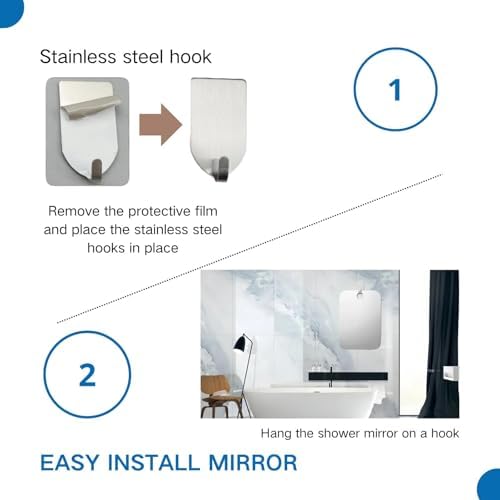 CasaVibe Shaving Mirror with Hook 78x98 Inch