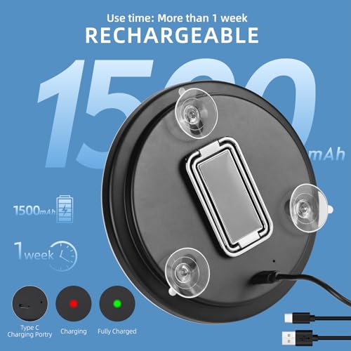 30X Travel Magnifying Mirror with Light 6 Suction Cup Design