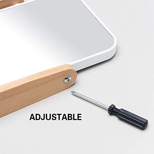 2X Vanity Magnifying Mirror with Bamboo Stand