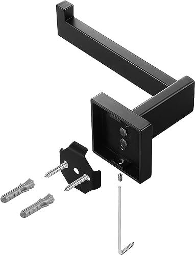 HITSLAM Matte Black Stainless Steel Toiletpaper Holder with Send-In Bolt